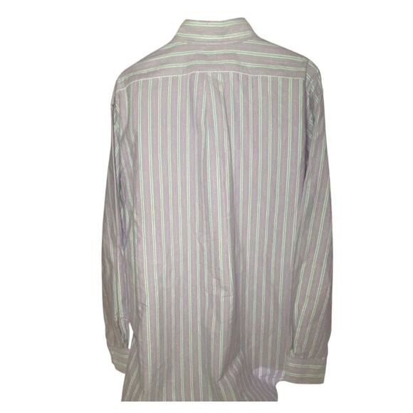 Ralph Lauren Mens XL Classic Fit Striped Button-Down Shirt Purple & Green Cotton - Picture 4 of 8
